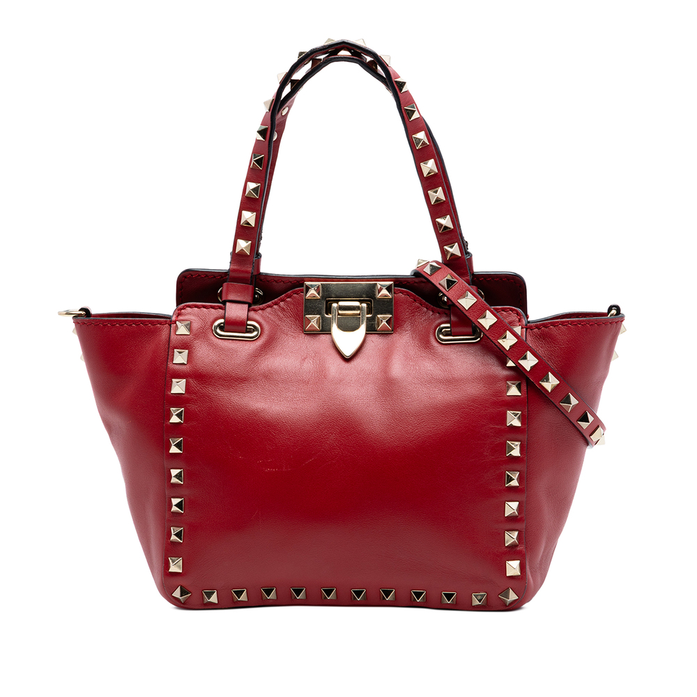 Pre-Loved Valentino Mini Leather Rockstud Satchel